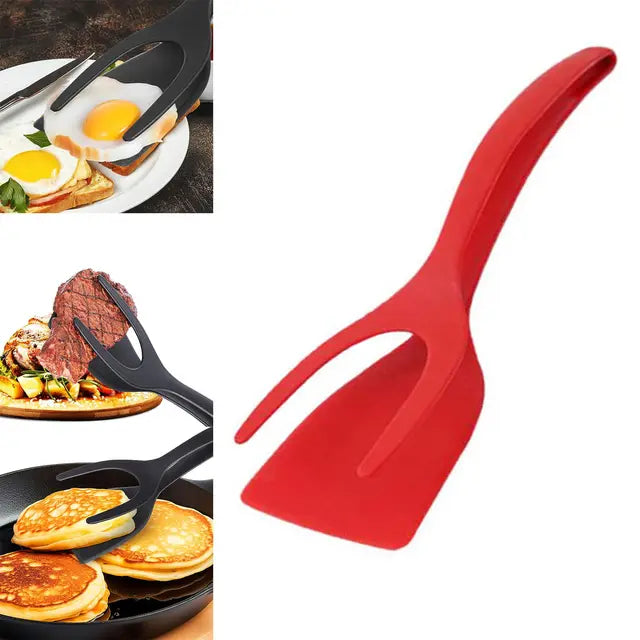 Silicone Grip & Flip Kitchen Spatula Tong - Versatile Cooking Tool for Eggs, Pancakes, Fish & More