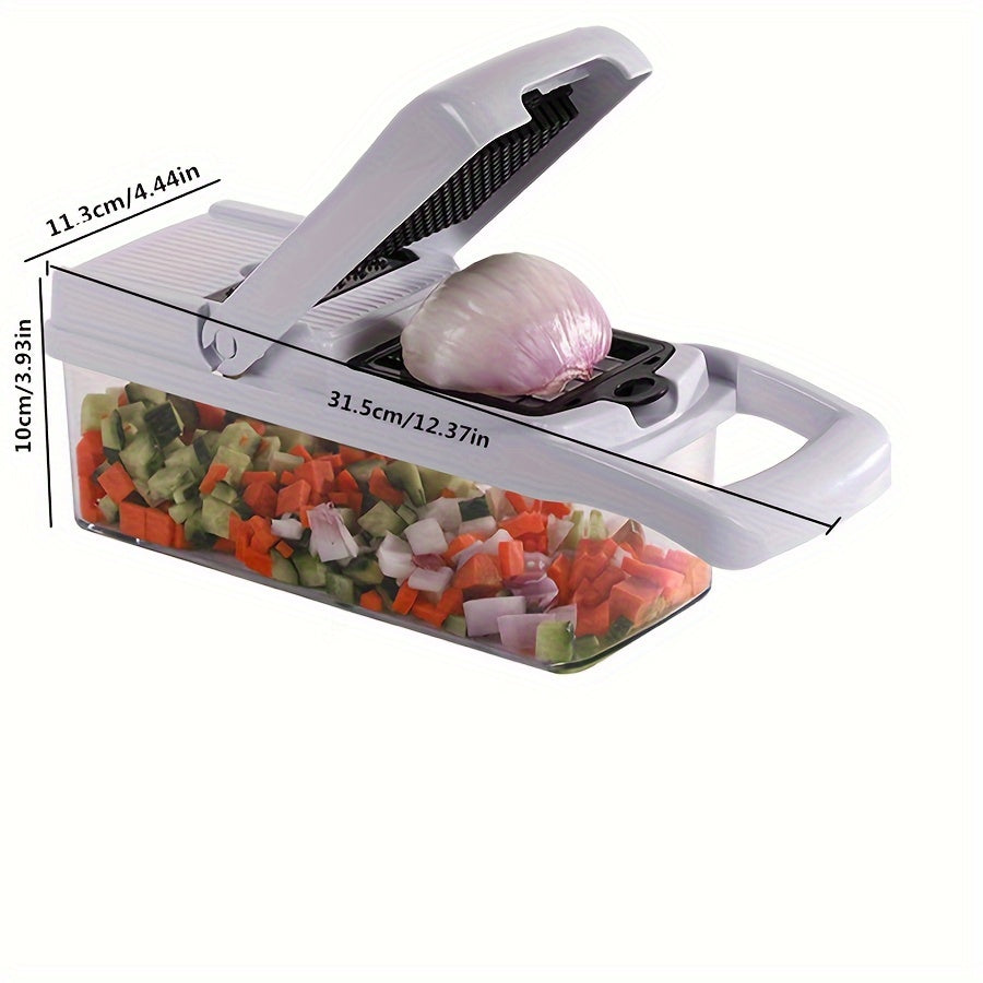 Ultimate 22-Piece Professional Multi-Blade Vegetable Chopper & Slicer Set - Effortless Meal Prep Made Easy